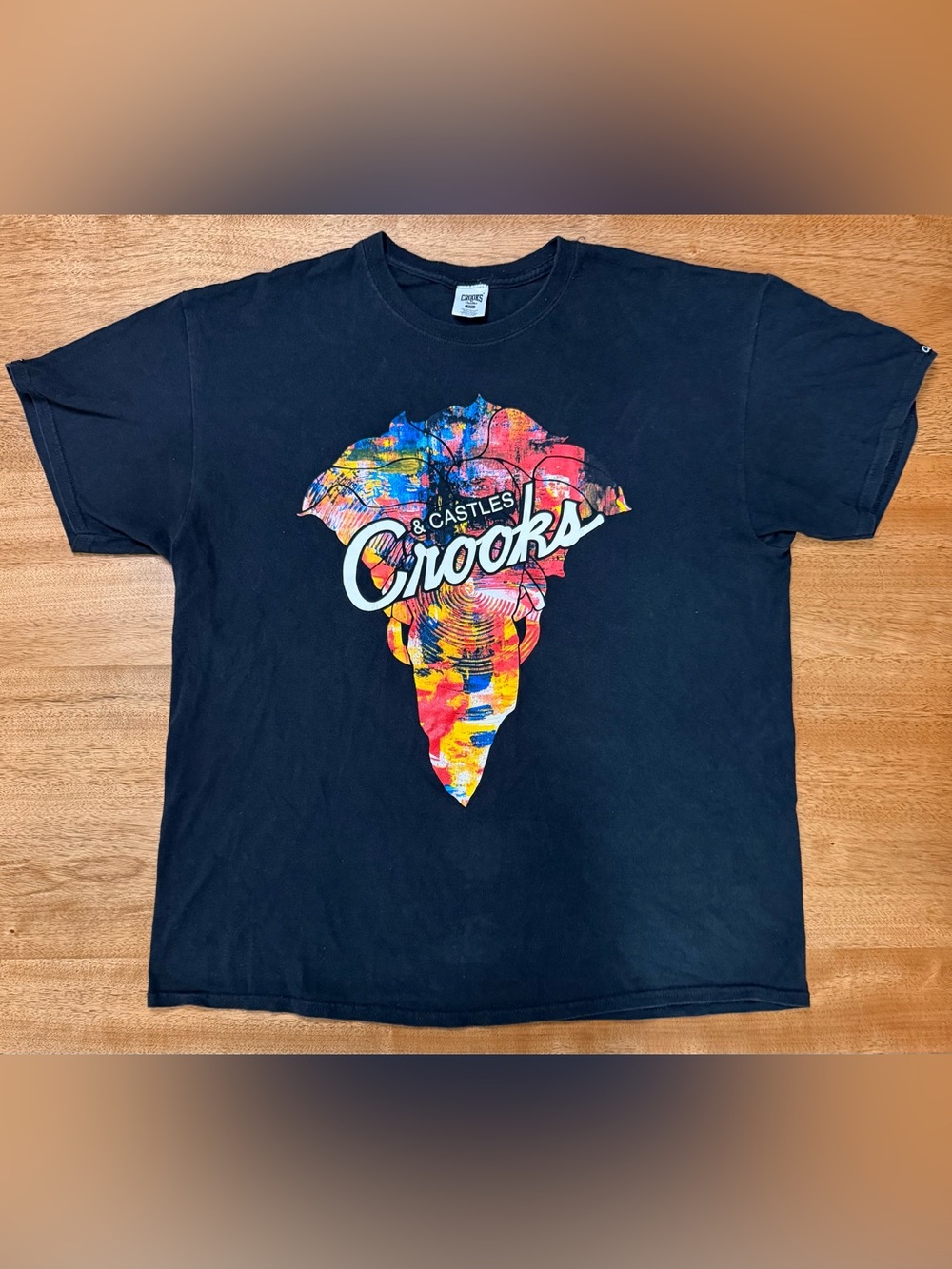 Crooks & Castles - Men's Black Graphic T-Shirt, Size XL